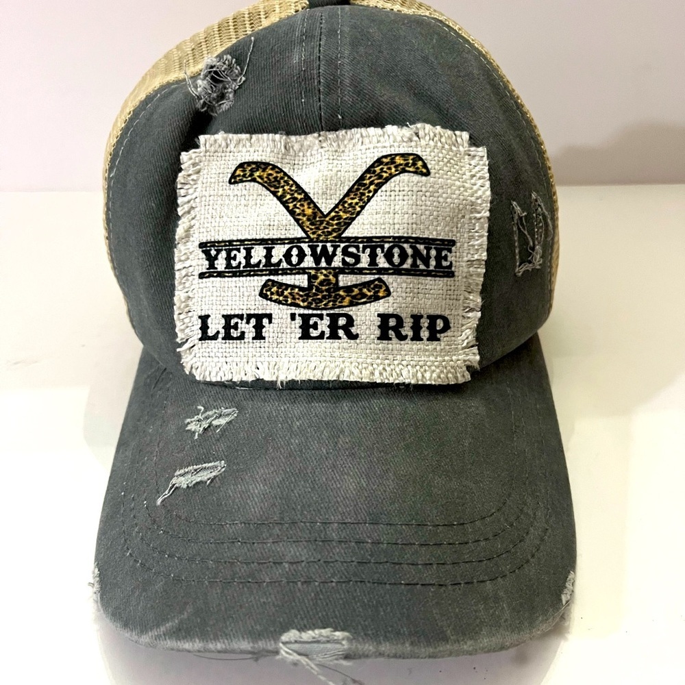 Yellowstone TV Series Pony Tail Hat, Let ‘er Rip, Distressed Cap